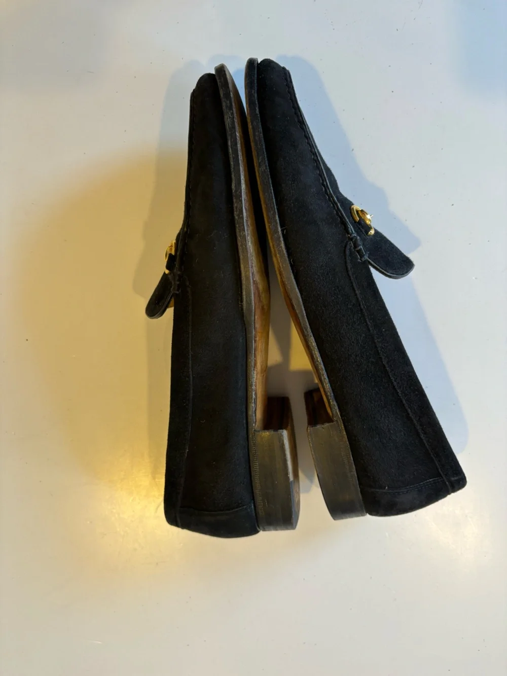 Moreschi ||‎ Italian Suede Horsebit Loafers Bit Black Gold 11.5